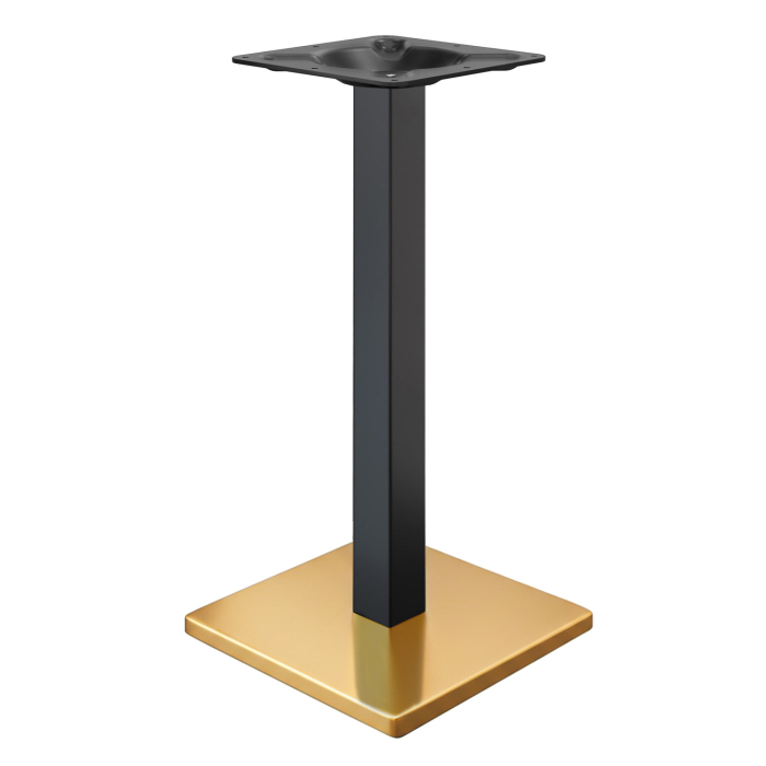 MADRID | Estructura para mesa de bistró | Dorado/Negro | Altura: 105 cm | Columna: 8 x 8 cm | Base: 45 x 45 cm