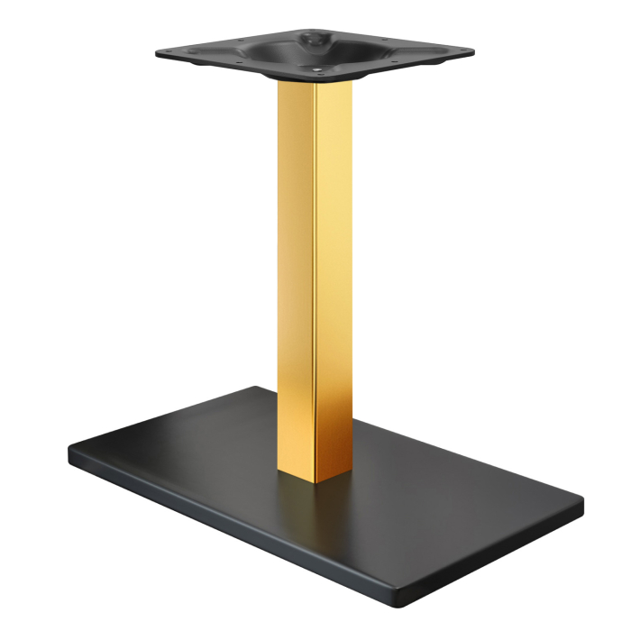 MADRID | Rama stołu bistro | Czarno-złoty | Wysokość: 72 cm | Kolumna: 8 x 8 cm | Podstawa: 40 x 70 cm