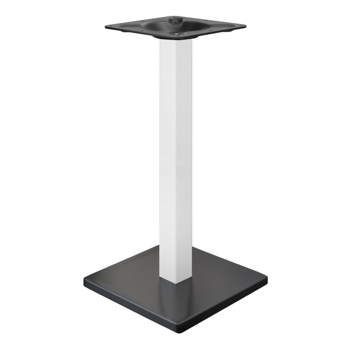 MADRID | Ståbordsram för bistro | Svart/Vit | Höjd: 105 cm | Pelare: 6 x 6 cm | Bottenplatta: 45 x 45 cm