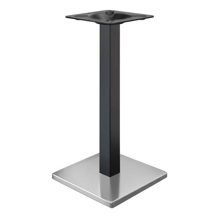 MADRID | Stående bistrobordramme | Rustfritt stål/svart | Høyde: 105 cm | Søyle: 6 x 6 cm | Bunnplate: 45 x 45 cm