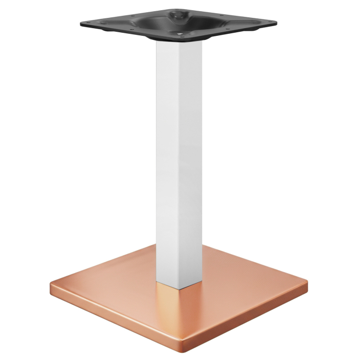 MADRID | Structure de table bistro | Cuivre/Blanc | Hauteur : 71 cm | Colonne : 8 x 8 cm | Plateau : 50 x 50 cm