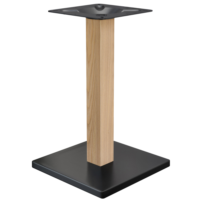 MADRID | Structure de table bistro | Noir/Chêne | Hauteur : 70 cm | Colonne : 8 x 8 cm | Plateau : 40 x 40 cm