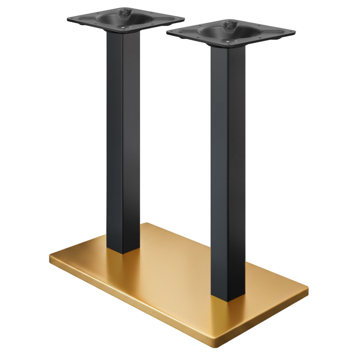 MADRID | Structure de table haute double Bistro | Or/Noir | Hauteur : 105 cm | Colonne : 8 x 8 cm | Plateau : 40 x 70 cm