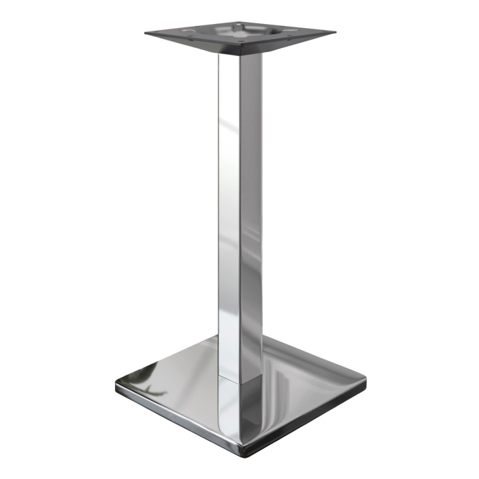 MADRID | Struttura tavolo da bar bistrot | Acciaio inox | Altezza: 105 cm | Colonna: 8 x 8 cm | Base: 45 x 45 cm