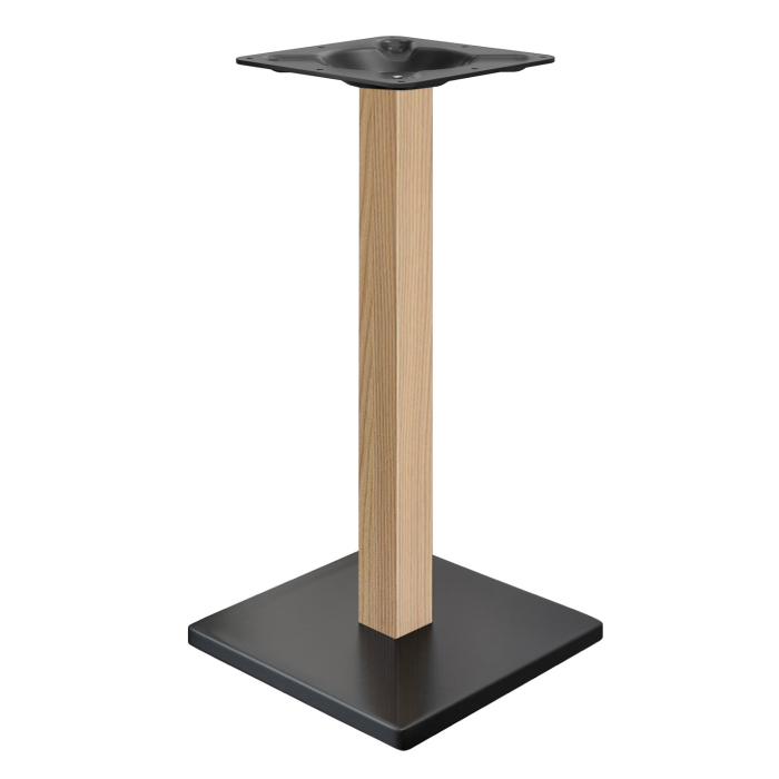 MADRID | Struttura tavolo da bar bistrot | Nero/Rovere | Altezza: 104 cm | Colonna: 8 x 8 cm | Base: 40 x 40 cm