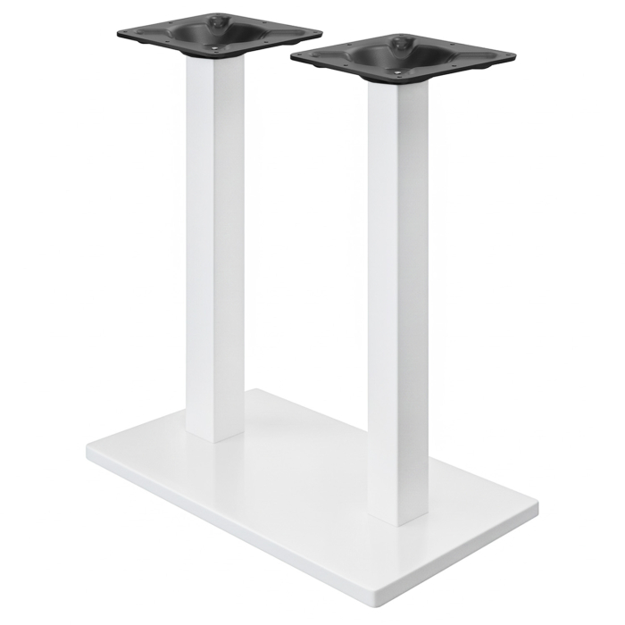 MADRID | Tavolo doppio da bistrot | Bianco | Altezza: 105 cm | Colonna: 6 x 6 cm | Base: 40 x 70 cm