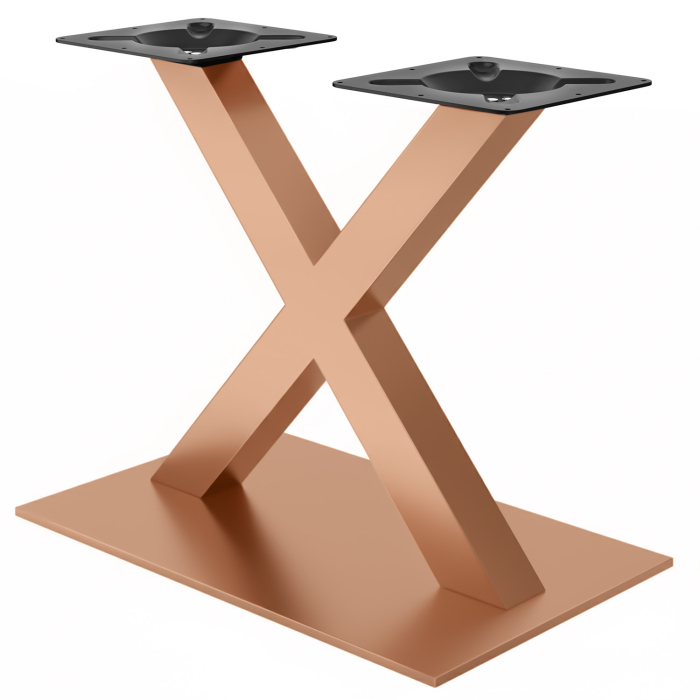 MADRID X | Bistro Tischgestell | Kupfer | Höhe: 72 cm | Säule: 6 x 6 cm | Fuß: 40 x 70 cm