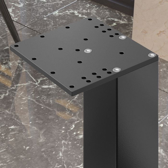 MADRID | Bistro Tischbeine | Schwarz | Höhe: 72 cm | Säule: 15 x 15 cm | Platte: 30x30 cm | 1 Stück