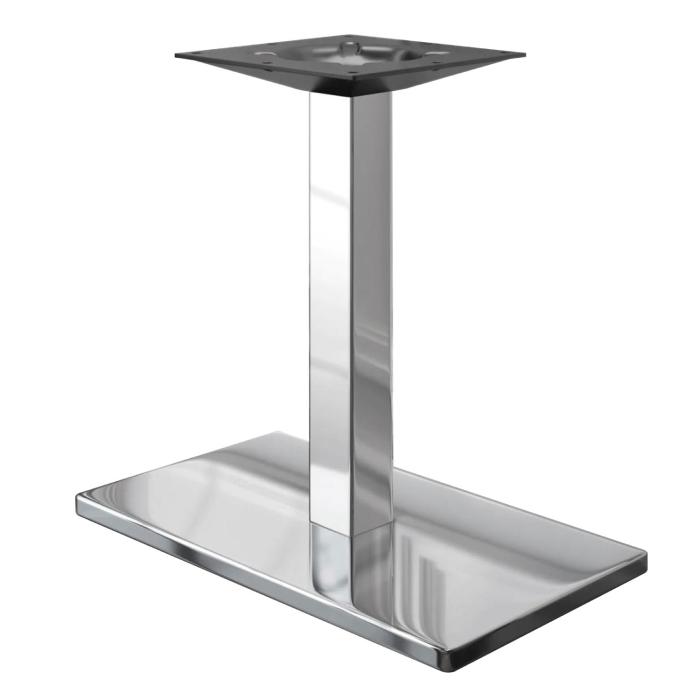 MADRID | Estructura mesa bistro | Acero inoxidable | Altura: 72 cm | Columna: 6 x 6 cm | Base: 40 x 70 cm