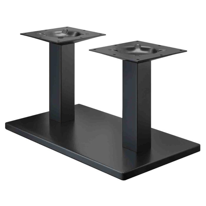 MADRID | Bistro Lounge Dobbel Bordramme | Svart | Høyde: 36 cm | Søyle: 6 x 6 cm | Bunn: 40 x 70 cm