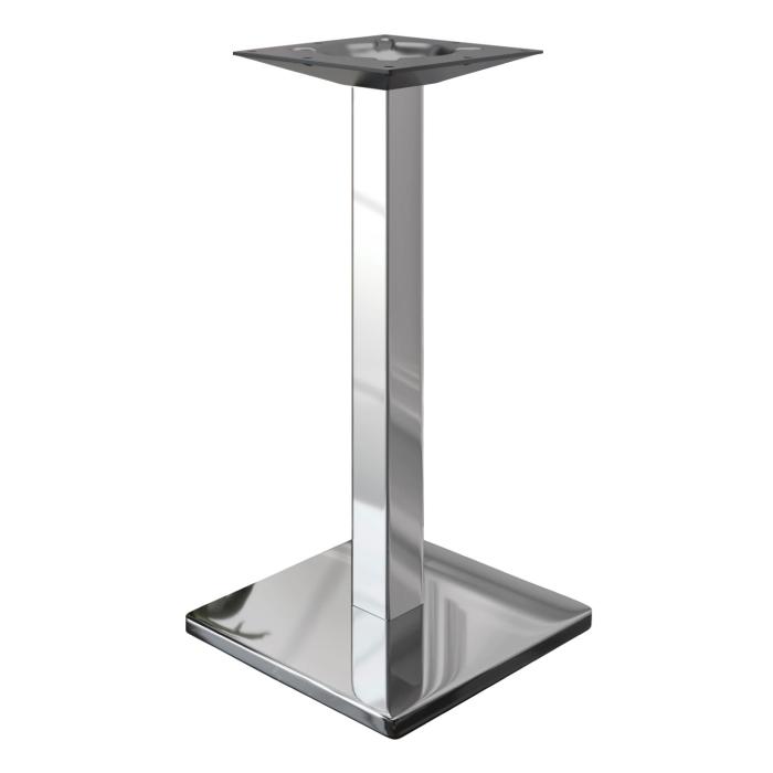 MADRID | Estructura de mesa de bar | Acero inoxidable | Altura: 105 cm | Columna: 6 x 6 cm | Base: 45 x 45 cm