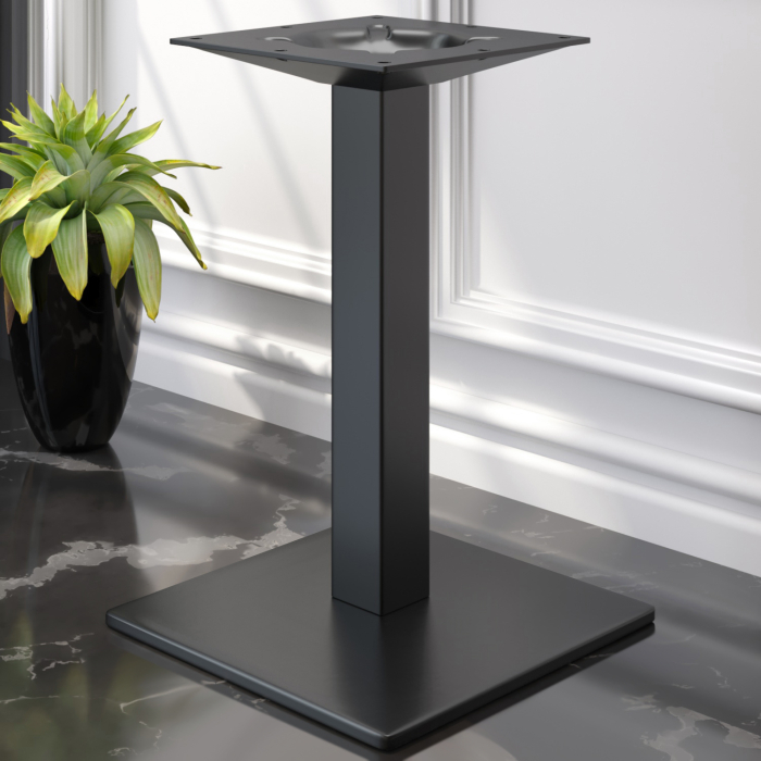 MADRID | Bistro Tischgestell | Schwarz | Höhe: 71 cm | Säule: 8 x 8 cm | Bodenplatte: 50 x 50 cm