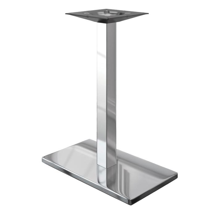 MADRID | Estructura de mesa de bar | Acero inoxidable | Altura: 105 cm | Columna: 8 x 8 cm | Base: 40 x 70 cm