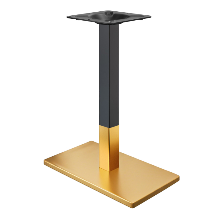 MADRID | Piètement de table haute de style bistro | Or/Noir | Hauteur : 104 cm | Colonne : 8 x 8 cm | Plateau : 40 x 70 cm