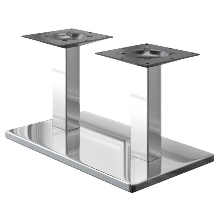 MADRID | Bistro Lounge double table frame | Stainless steel | Height: 36 cm | Column: 8 x 8 cm | Base: 40 x 70 cm