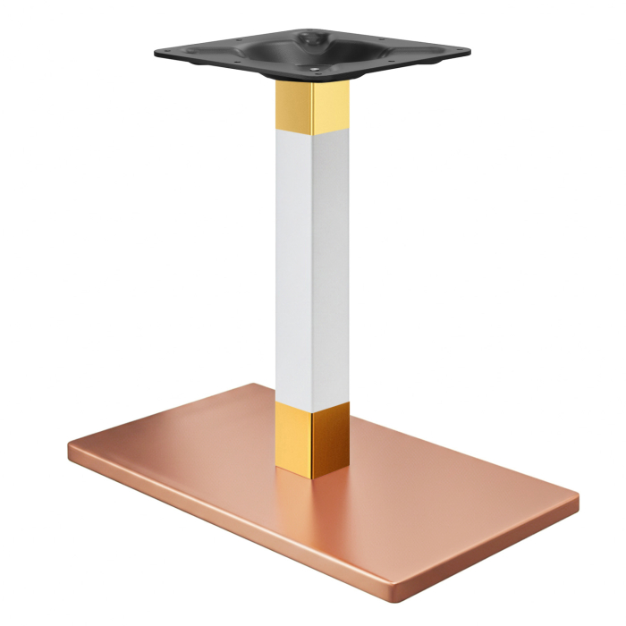 MADRID | Bistro Table Frame | Copper/White/Gold | Height: 71 cm | Column: 6 x 6 cm | Base Plate: 40 x 70 cm
