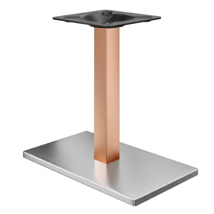 MADRID | Bistrobordsstativ | Rostfritt stål / Koppar | Höjd: 71 cm | Kolumn: 8 x 8 cm | Golvplatte: 40 x 70 cm