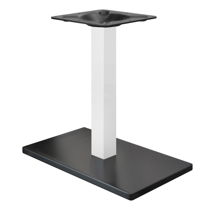 MADRID | Estructura para mesa de bistró | Negro/Blanco | Altura: 71 cm | Columna: 6 x 6 cm | Base: 40 x 70 cm