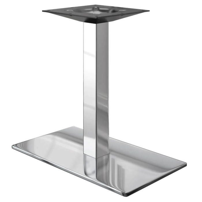 MADRID | Podwójna podstawa do stolika Bistro | Stal nierdzewna | Wysokość: 71 cm | Kolumna: 8 x 8 cm | Podstawa: 40 x 70 cm
