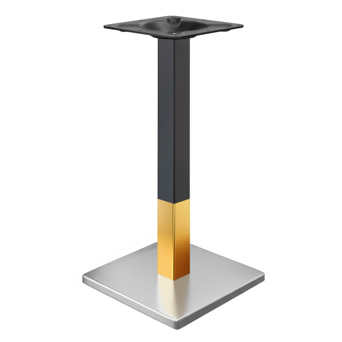 MADRID | Stativ till bistrobarbord | Rostfritt stål/Guld/Svart | Höjd: 104 cm | Pelare: 8 x 8 cm | Bottenplatta: 40 x 40 cm