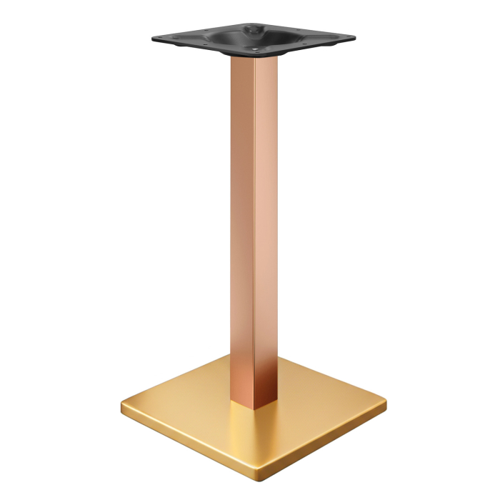 MADRID | Ståbordsram för bistro | Guld/Koppar | Höjd: 105 cm | Pelare: 6 x 6 cm | Bottenplatta: 45 x 45 cm