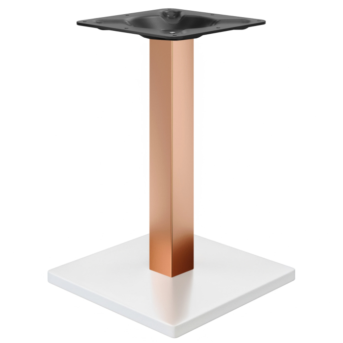 MADRID | Bistrobordramme | Hvit/kobber | Høyde: 71 cm | Søyle: 6 x 6 cm | Bunnplate: 45 x 45 cm