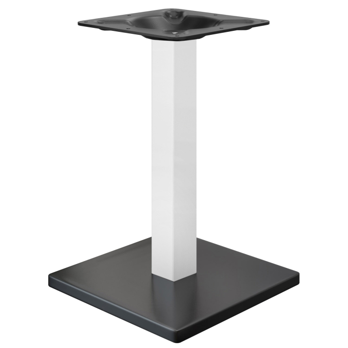 MADRID | Bistropöydän runko | Musta/valkoinen | Korkeus: 72 cm | Pylväs: 6 x 6 cm | Pohjalevy: 45 x 45 cm