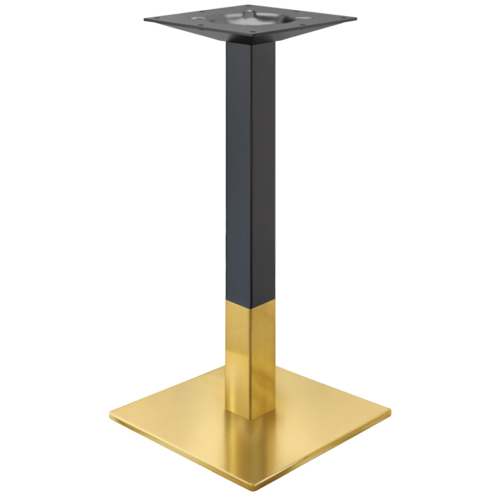 MADRID | Bistro Stehtischgestell | Gold/Schwarz | Höhe: 104 cm | Säule: 6 x 6 cm | Bodenplatte: 50 x 50 cm