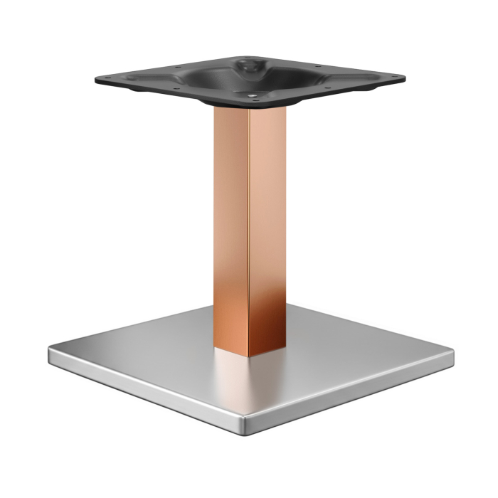 MADRID | Bistro bordunderrede | Rostfritt stål / Koppar | Höjd: 71 cm | Pelare: 8 x 8 cm | Grundplatta: 50 x 50 cm
