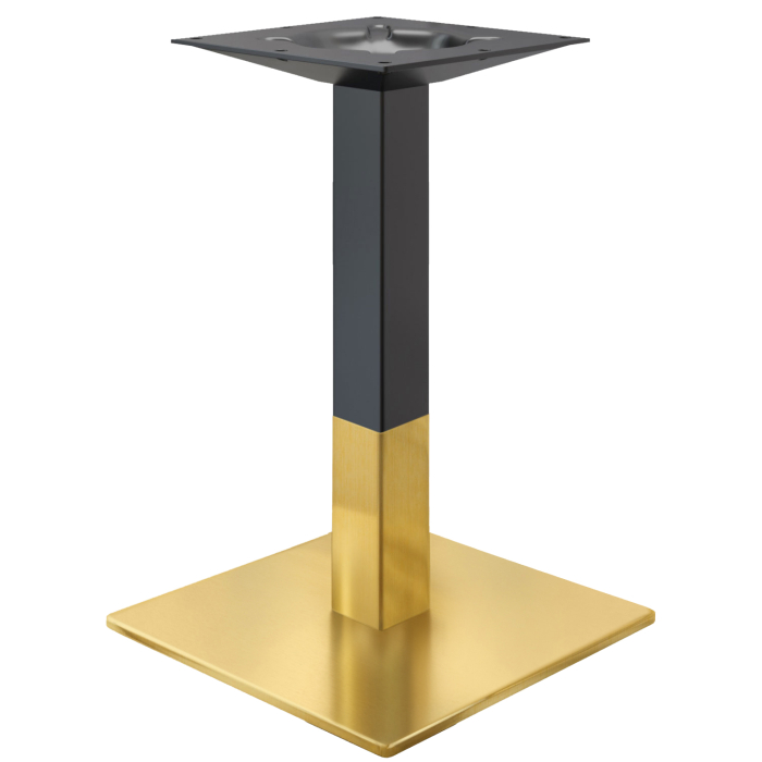 MADRID | Bistro Tischgestell | Gold/Schwarz | Höhe: 72 cm | Säule: 8 x 8 cm | Fuß: 50 x 50 cm