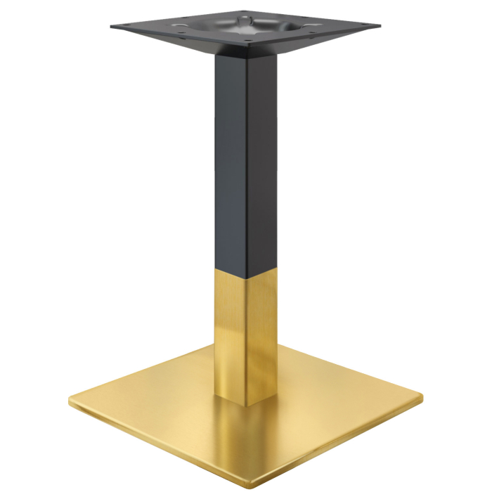 MADRID | Bistro bordstativ | Gull/Svart | Høyde: 71 cm | Søyle: 6 x 6 cm | Bunnplate: 50 x 50 cm