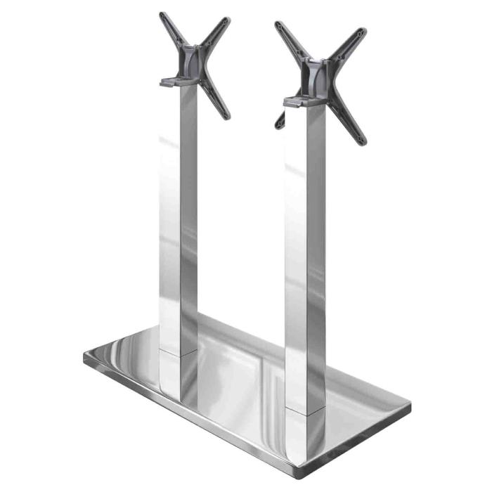 MADRID | Bistro dobbel bar bordramme | Rustfritt stål | Høyde: 105 cm | Søyle: 8 x 8 cm | Base: 40 x 70 cm | Sammenleggbar