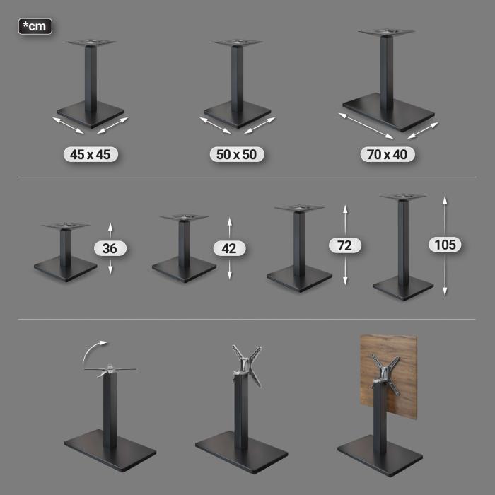 MADRID | Bistro barbordsstel | Sort | Højde: 105 cm | Søjle: 8 x 8 cm | Fod: 40 x 70 cm | Sammenklappelig MADRID | Bistro barbordsstel | Sort | Højde: 105 cm | Søjle: 8 x 8 cm | Fod: 40 x 70 cm | Sammenklappelig