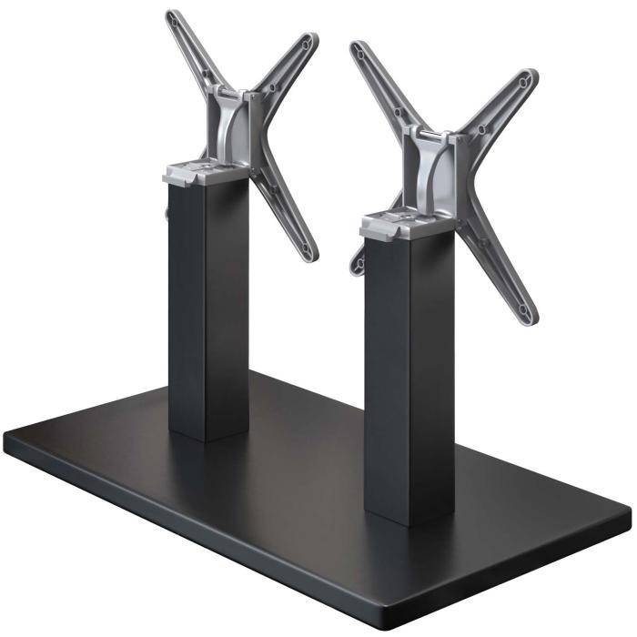 MADRID | Bistro Lounge Dobbel Bordramme | Svart | Høyde: 36 cm | Søyle: 8 x 8 cm | Base: 40 x 70 cm | Sammenleggbar