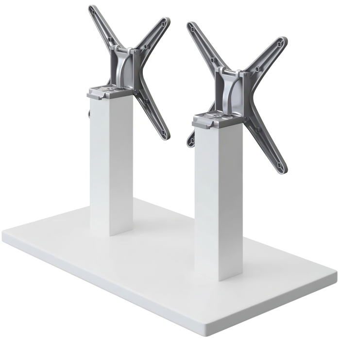 MADRID | Bistro Lounge Doppel Tischgestell | Weiß | Höhe: 36 cm | Säule: 8 x 8 cm | Fuß: 40 x 70 cm | Klappbar