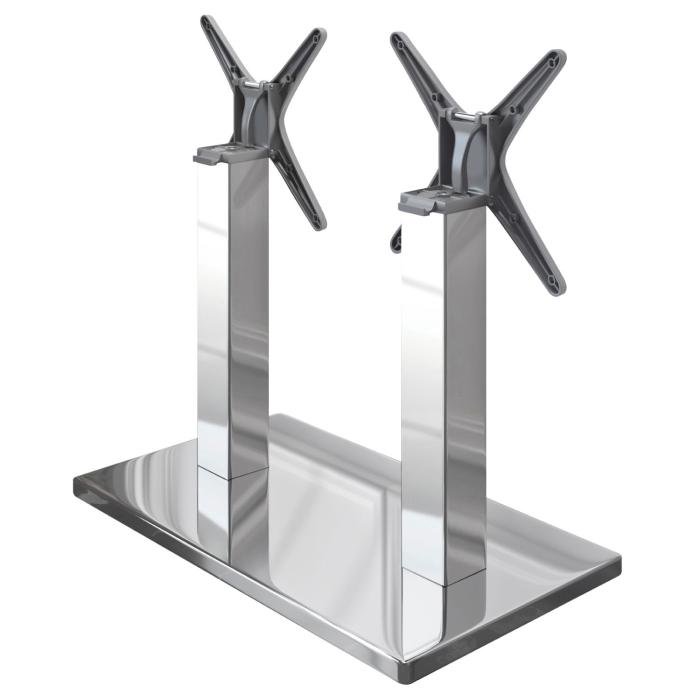 MADRID | Bistro dobbelt bordstel | Rustfrit stål | Højde: 72 cm | Søjle: 8 x 8 cm | Fod: 40 x 70 cm | Sammenklappelig
