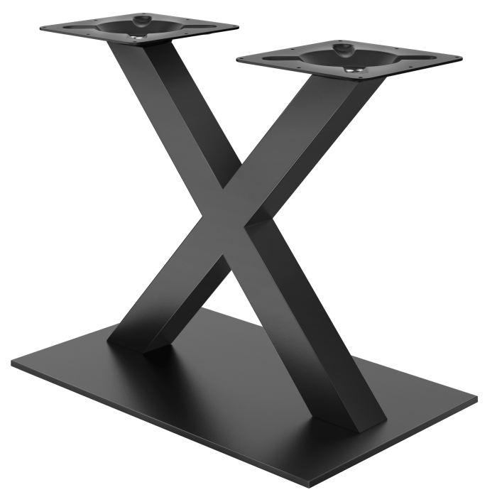MADRID X | Bistro bordstativ | Svart | Høyde: 72 cm | Søyler: 6 x 6 cm | Fot: 40 x 70 cm