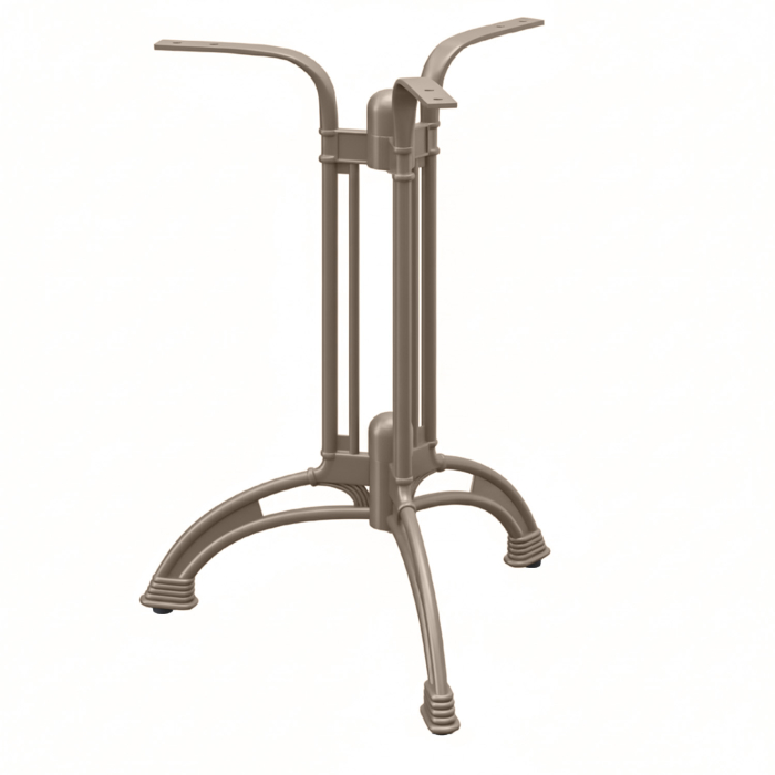 MALAGA | Base tavolo in ghisa | Tortora | 3 piedi: Ø 60 cm | Colonna: 72 cm | Ottica fusa