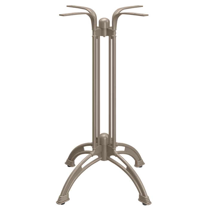 MALAGA | Piètement de table haute en fonte | Taupe | 4 pied : Ø 58 cm | Colonne 108 cm | Fonte