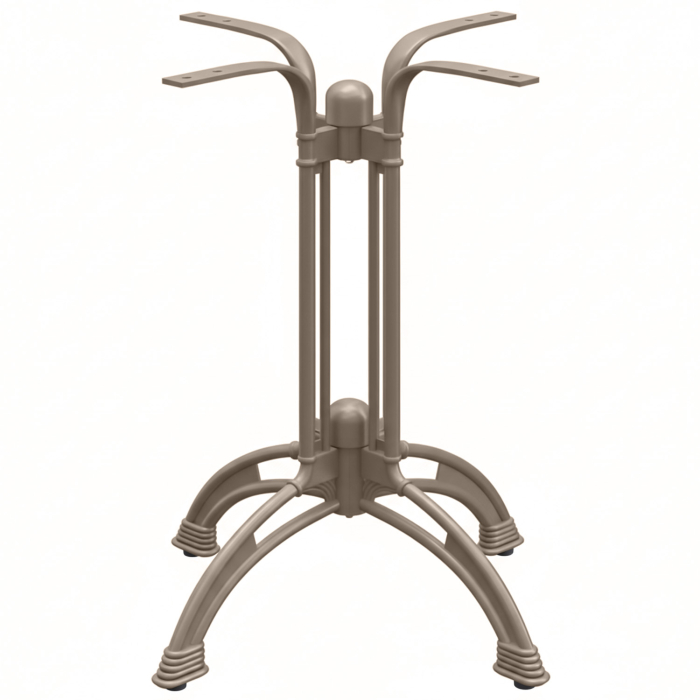 MALAGA | Base tavolo in ghisa | Tortora | 4 piedi: Ø 58 cm | Colonna: 72 cm | Ottica fusa
