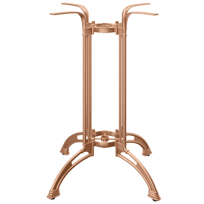 MALAGA | Bistro Stehtischgestell | Kupfer | 4 Fuß: Ø 82 cm | Höhe: 115 cm | Guss Optik