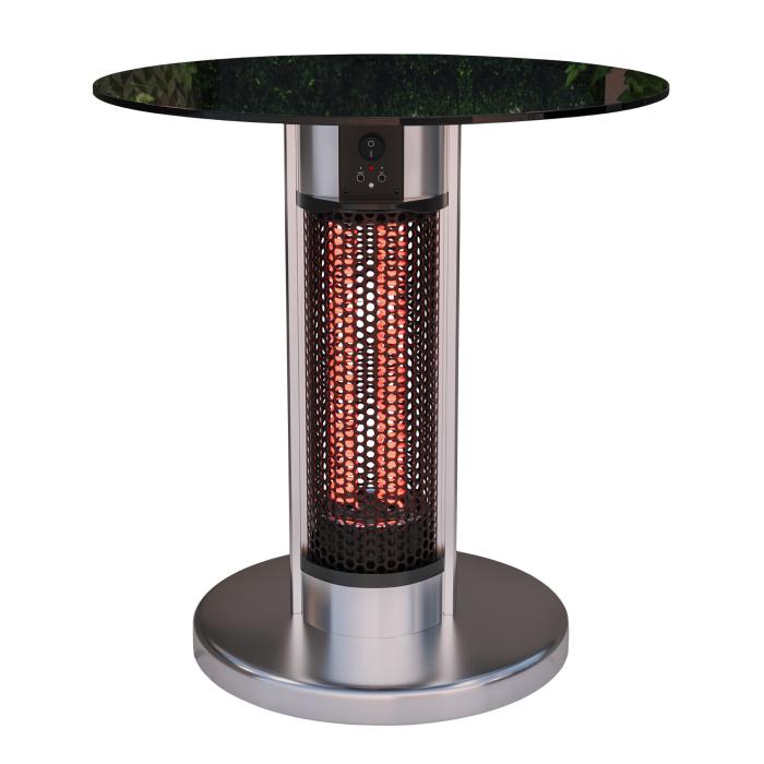 MARA | Mesa con calefactor eléctrico | Ø 60 cm | 800 & 1600W | Infrarrojos / eléctrico | 2 niveles de calefacción