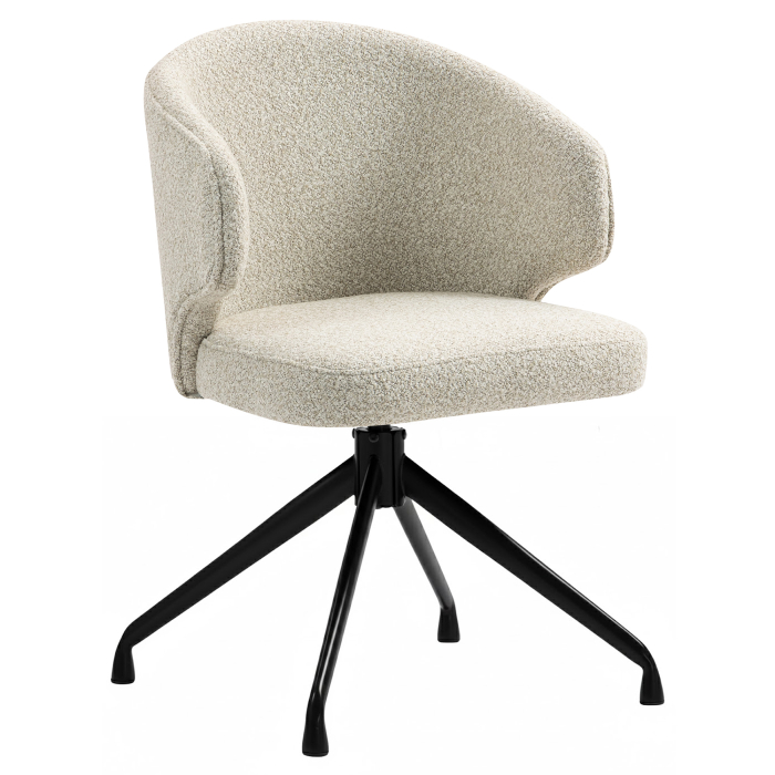 Marie | Hotel silla | Beige | Tela de oso de peluche | Base giratoria