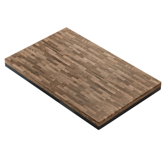 MASSIV STEEL | Commercial Solid Wood Table Top | W:D 120 x 70 cm | Walnut | Rectangular | Bistro solid table top