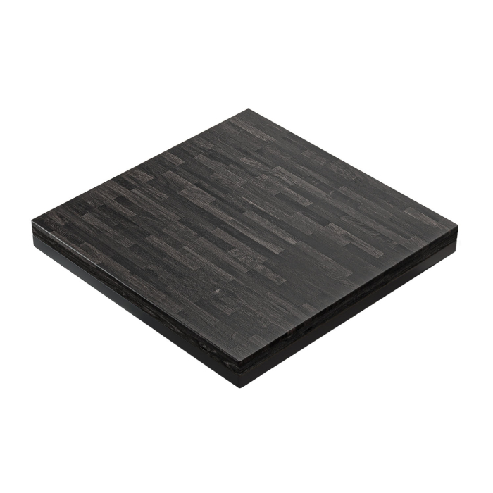 MASSIV STÅL | Gastro Massiv Bordplate | B:T 70 x 70 cm | Wenge - Svart | Firkantet | Bistro Massiv Bordplate