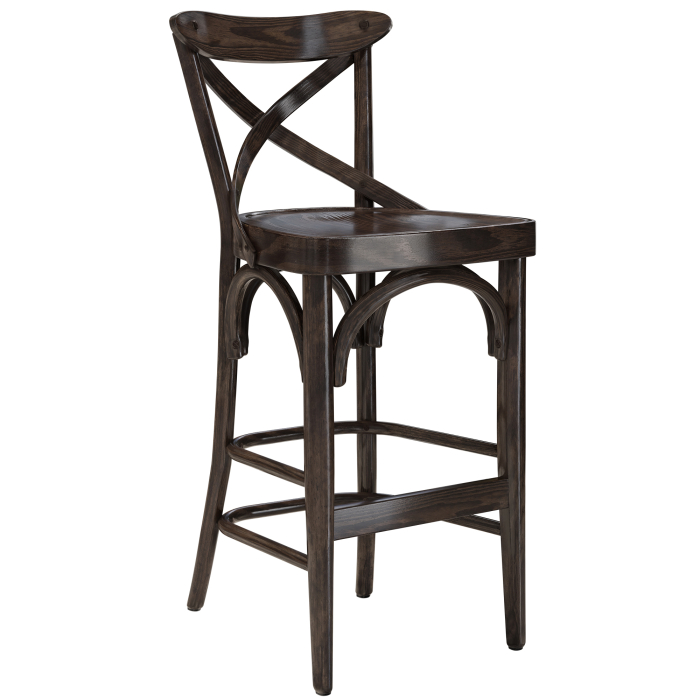 Maudez | Sgabello Barhocker in Legno | Wenge | Legno Curvato