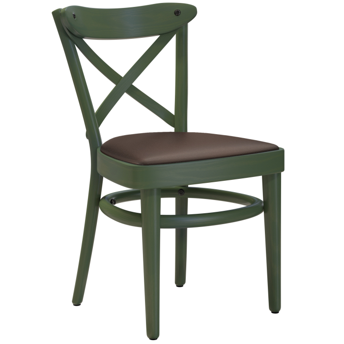 MAUDEZ | Bentwood Chair | Wood / Leather Brown | Olive Green | Bentwood