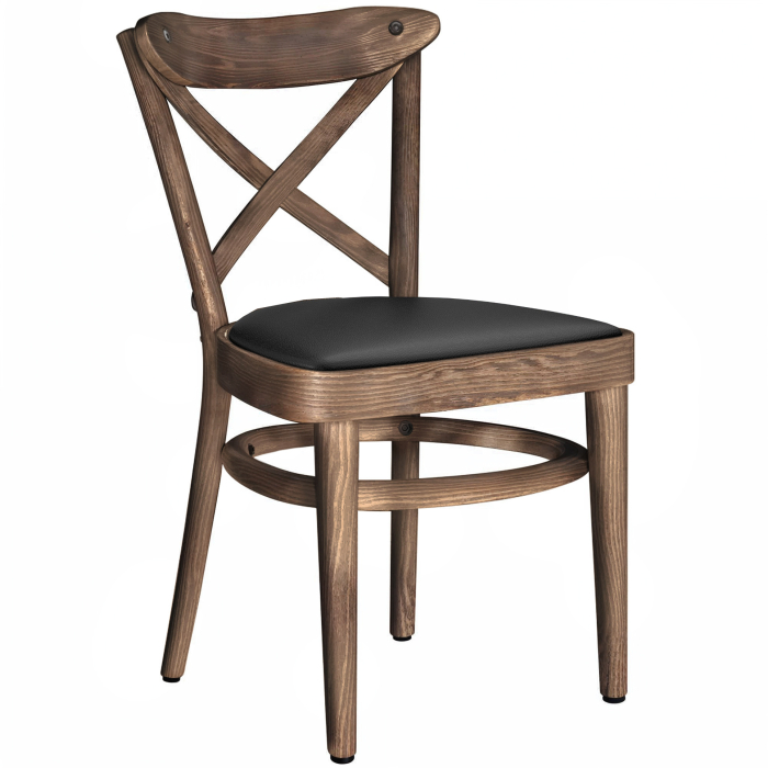 MAUDEZ | Chaise en bois cintré | Bois / Cuir | Vintage Vieille Patine | Bois cintré