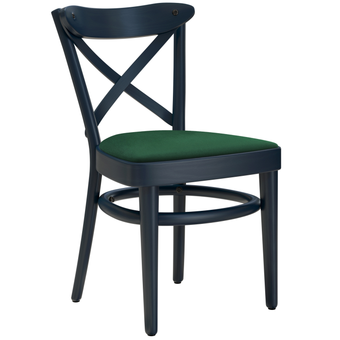 MAUDEZ | Bentwood Chair | Wood / Velvet Green | Dark Blue | Bentwood