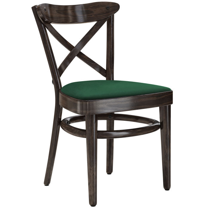 MAUDEZ | Sedia in cartone | Legno / Velluto Verde | Wenge | Cartone